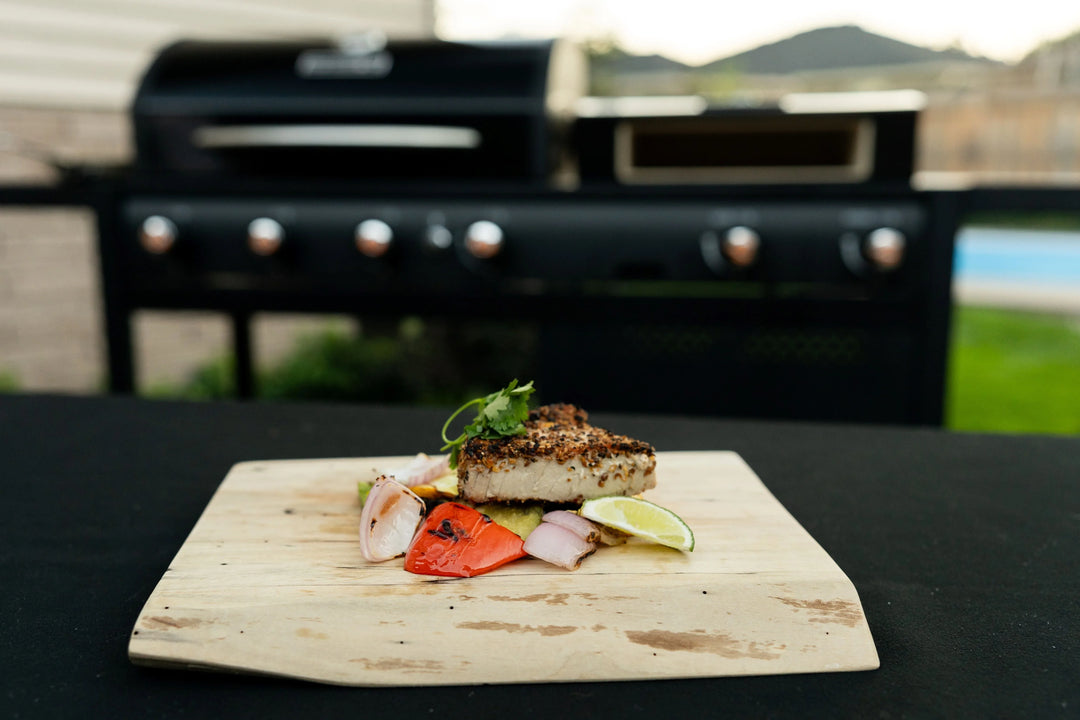 Peppercorn Seared Tuna with Grilled Vegetables
